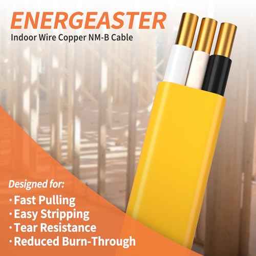 Solid Indoor 12/2 W/G NMB Cable 50ft Coil£¬Electrical Wire 12 Gauge Wire 2 Conductors Non-Metallic with Ground Wire(Yellow)
