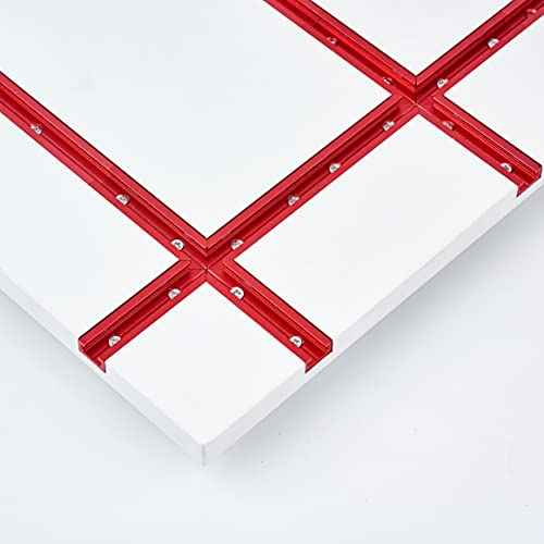 T Track 3" Intersection Kit with Wood Screws-Double Cut Profile Universal T-Track with Predrilled Mounting Holes - Woodworking-Fine Sandblast Anodized-Red Color-4PK