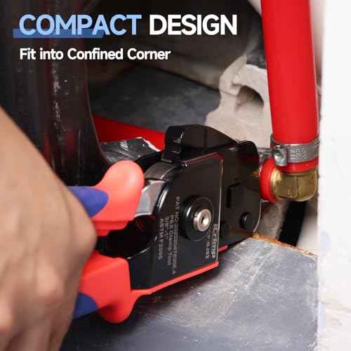 iCrimp One-Hand Crimping Tool Meets ASTM F2098, PEX Clamp Cinch Tool Kit with 20PCS 1/2-in, 10PCS 3/4-in PEX Clamps and Pipe Cutter- All in One