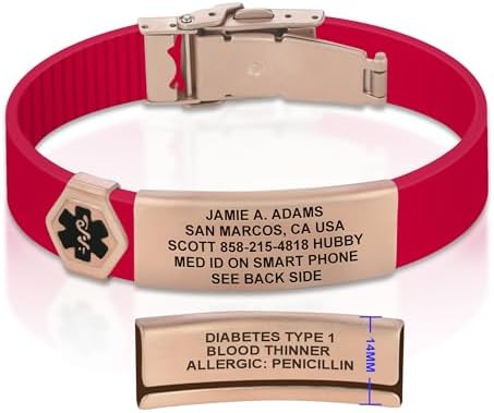 Divoti Custom Engraved Medical Alert ID Bracelet – Dual-Sided Laser Etching, Silicone Wristband, Stainless Steel Security Clasp – Adjustable & Trim-to-Fit – Emergency Medical Info Band for Men & Women