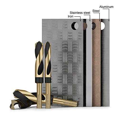 15mm Reduced Shank Twist Drill Bit with 10mm Shank for Stainless Steel Aluminum Alloy Metal Copper Plastic Wood, Made of High Speed Steel 4341, Ideal for Drilling Steel Plate