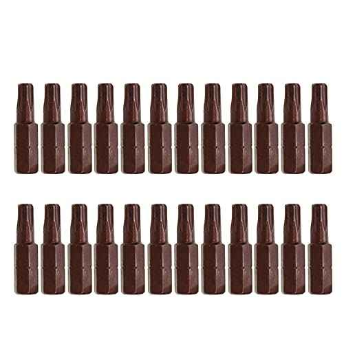 T27 Torx Bit Set Six Points Magnetic Security Torx Screwdriver Bits with 1/4" Hex Shank - 24pcs