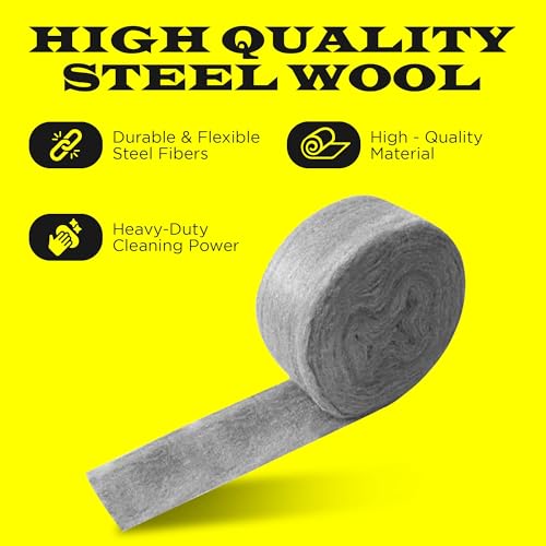 20FT SIMBA Steel Wool for Mice Control - 1x20 FT Coarse Steel Wool, Hole & Gap Filler, Protect Home, Garage, Pipeline, Vent, Keep Mice Away 1 roll 20FT