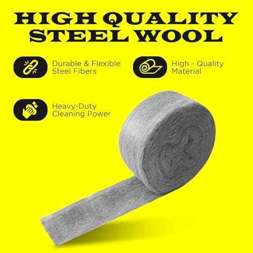 Wool for Mice Control - 1 Pack 3" x 16Ft Steel Wool, Hole and Gap Filler, Protect Home & Garage, Pipeline, Vent, Keep Mice Away 1pc 3x16ft