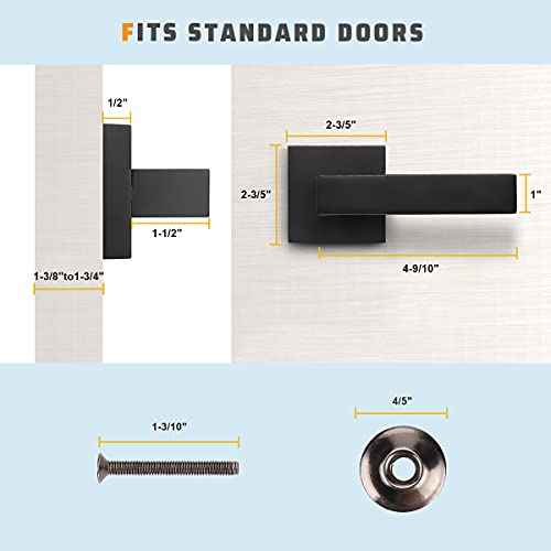 KNOBWELL Dummy Door Handles 8 Pack, Interior Door Knob, Heavy Duty 0.93 lb Non-Turning Right/Left Door Handle Levers(Only One Side Use)