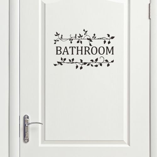 HAOHUODUO 2 Black Vine Bathroom Decals - Stickers for Bathroom Decor, Vinyl Wall Art 11.4x7.8 Inch