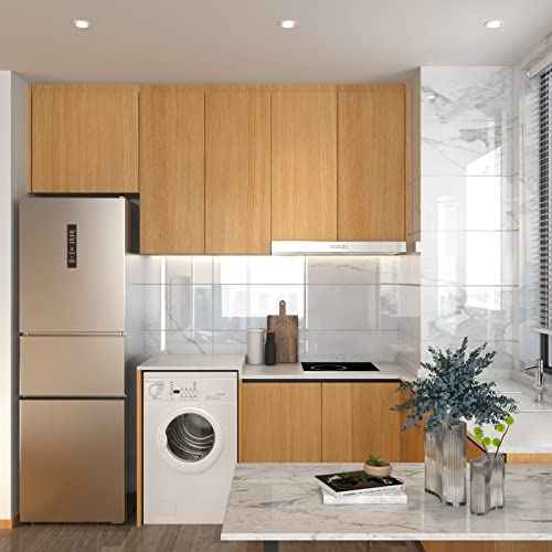 Sevalo Wood Contact Paper Wood Peel and Stick Wallpaper Light Wooden Grain Contact Paper for Cabinets and Drawers Self Adhesive Removable Wallpaper 17.7inW 630inL Oak Natural Easy to Install & Clean