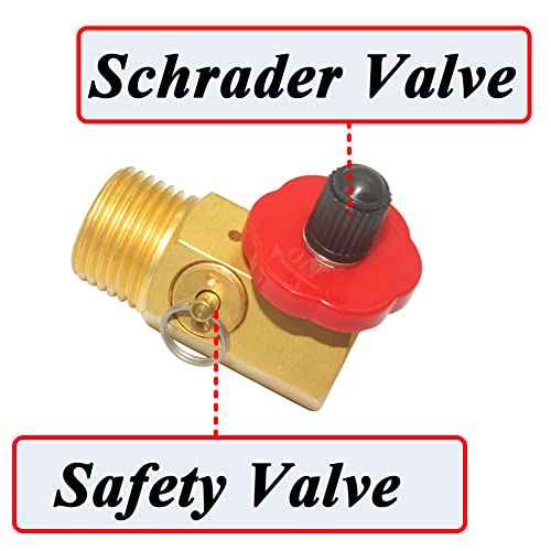 Air Tank Manifold with Shut Off Valve Relief Valve Fill Port 1/2"NPT Tank, 1/4"NPT Hose, 1/8"NPT Gauge For Air Compressor Portable Carry Tank (1Pcs)
