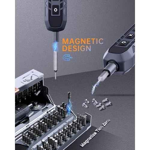 Electric Screwdriver Kit, 181 in 1 Mini Precision Screwdriver Set with 162 Magnetic Bits, 3 Torque Settings, 3.7V Cordless Power Screwdriver Repair Tool for Phone Camera Laptop Watch