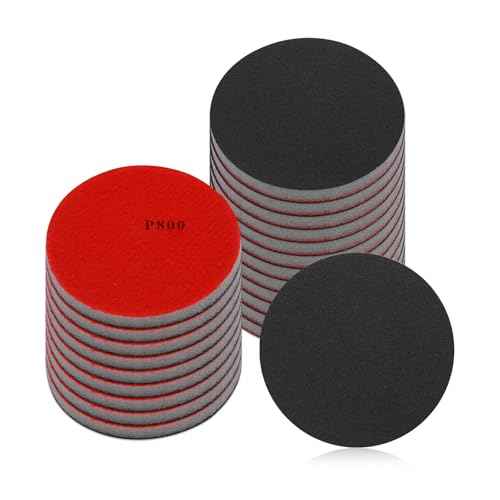 20 Pcs 800 Grit Sanding Sponge Discs, Hook and Loop Sanding Block Wet Dry Sandpaper Sponge Discs, Soft Foam Sanding Pads Washable & Reusable Sand Block for Metal Wood Polishing (800 Grit)