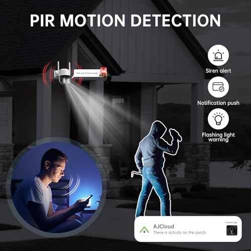 Solar Security Cameras Wireless Outdoor, 2K 360¡Æ View Battery Powered Outdoor Camera, Solar Outdoor Camera with PIR Motion Detection,Color Night Vision,2-Way Talk,IP65,Siren Alarm£¨1-Pack£©