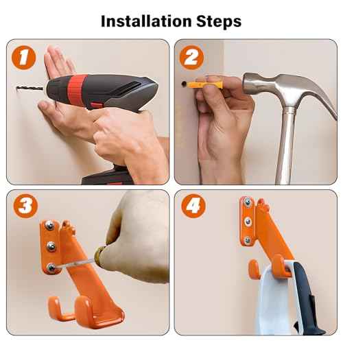 Chainsaw Hanger - 1Pack/2 Pack Chainsaw Holder, Heavy Duty Chainsaw Wall Mount, Garage Organization Garage Storage Shed Organizer Mounted Chainsaw Rack Tool Racks (2, Orange)