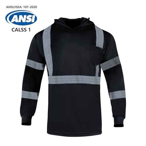 VENDACE 3pcs Safety Reflective High Visibility Long Sleeve Shirts Class 3 Hi Vis Construction Breathable Work Shirts for Men