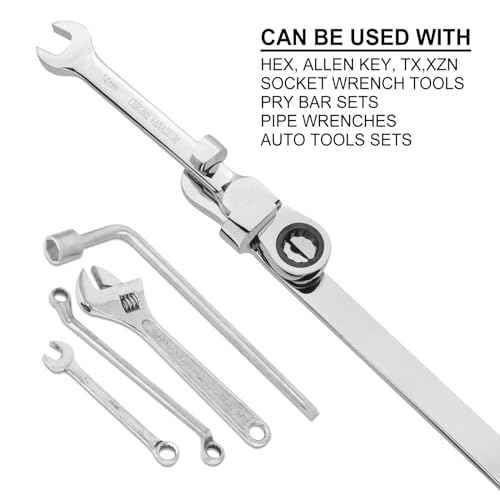 Gunpla Wrench Extender Tool, Heavy Duty Steel 15 inches Long Extension Wrenches Bar Adaptor Wrench Extension Extra Leverage Torque Adaptor for Professional Mechanics DIY Handyman Tighten Nuts Bolts