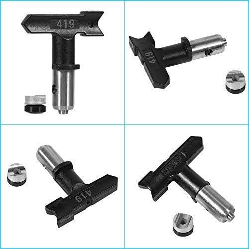 Zerodis Black Airless Spray Gun Tips Reversible Tungsten Steel Paint Sprayer Nozzle Accessoies(217)