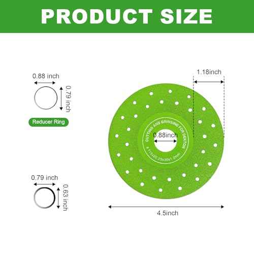 2Pcs 4-1/2'' Rock Slab Grinding Disc, 1.2'' Diamond Ultra Width Tile Blade 7/8'' Arbor, 45¡Æ Chamfer Rock Slab Flat Grinding Cutting Piece£¬Ultra-Thin Tile Saw Blade Rock Slab Cutting Wheel