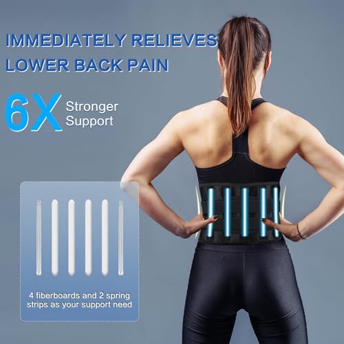 Back Brace Support Belt For Men & Women, Lumbar Support Belt Relief for Upper and Lower Back Pain , Sedentariness ,Sciatica，Scoliosis and Herniated Disc -Adjustable Breathable Back Brace Suitable For Home, Fitness, Driving, Work,Travel-Black(Medium)