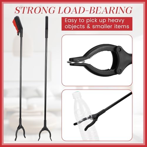 Norme 12 Pcs Grabber Reacher Tool Bulk, 31.5" Long Handle Trash Picker for Elderly, Lightweight Handy Aid Nonslip Claw Grabber for Arm Extension 360 Rotating Pickup Stick (12 Pcs)