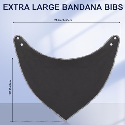 16 Pcs Adult Drool Bib for Men Women Special Needs, Soft Absorbent Large Elderly Snap Bandana Bibs Set for Clothing Protector (Multicolor)