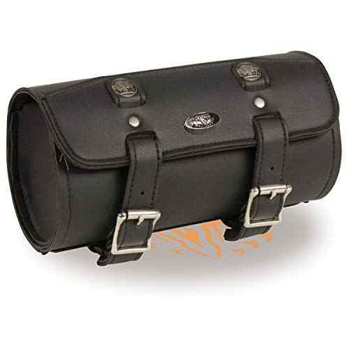 Milwaukee Leather MP8520 Black Small PVC Motorcycle Windshield Tool Bag with Buffalo Nickel Snaps - One Size