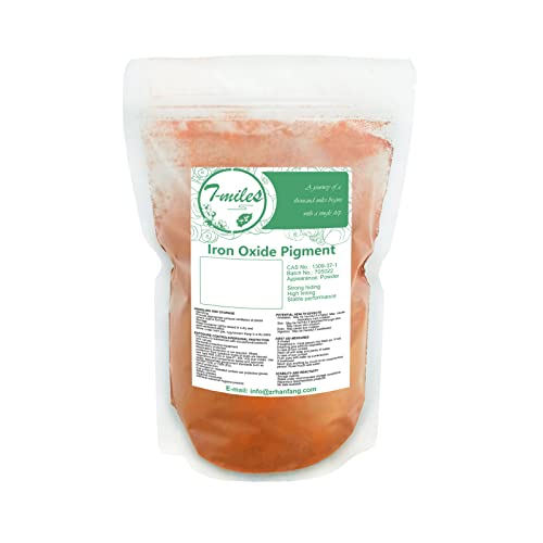T-MILES Orange Iron Oxide, 500g Orange Iron Oxide Mineral Pigment,Pigments for Artistic and Decorative Painting, Concrete, Clay, Lime, Plaster, Masonry and Paint Products