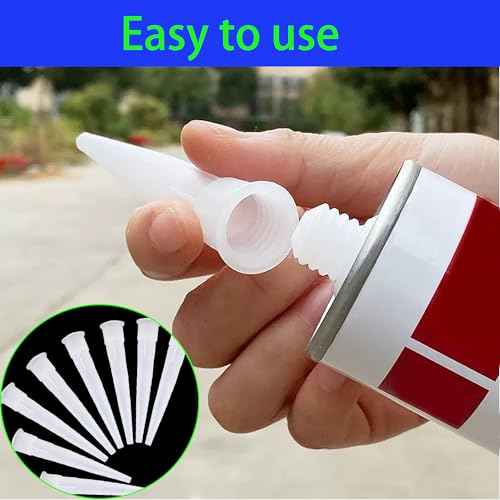 50pcs Plastic Caulk Nozzles,Caulking Gun extender Caulk Nozzle Tip Tool for Sausage Caulking Gun, Caulk Nozzles Applicator, Easy To Use£¨White£©