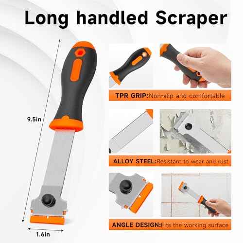 6PCS Razor Blade Scraper Tool, 3Pack Razor Scraper Set with Extra 40Pcs Blades and 3Pcs Wire Brush Set, Glass Top Stove Scraper, Paint Scraper, Cleaning Scraper Tool for Windows, Glass, Sticker