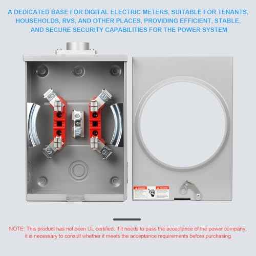 125 Amp Meter Socket, 4 Jaw Meter Base, 600V 3 Wire Ringless Type, with Horn Bypass Meter Cover Plate, Suitable for Overhead/Underground Feed