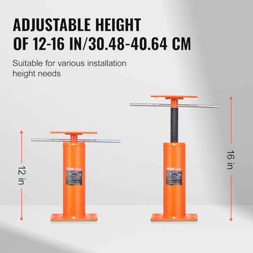 VEVOR House Floor Jacks, 2 Pack, 12"-16" Height Range, 9700 lbs Max Load Capacity Per Unit, Adjustable Support Beam Basement Jack Post Pole for Leveling, Steel Telescoping Jack for Temporary Support