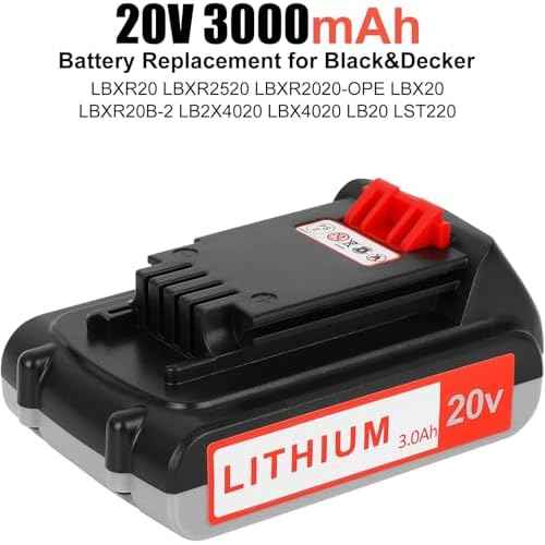 Replacement for Black and Decker Battery: 3.0Ah 20 Volt Batteries Compatible with Cordless Power Tools LBXR20 LBXR2020 LBX20 LBXR2520 LB2X4020 LB2XR20 (2PCS)