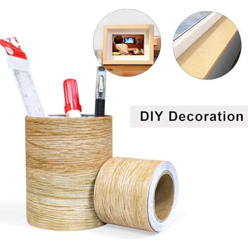 BOMEI PACK Wood Grain Repair Tape,Self Adhesive Repair Patch for Furniture, Floors, Cabinets, Windows, Doors, RV, Home Decor and DIY Projects (1, Coffee Oak, 2inch X 33ft)