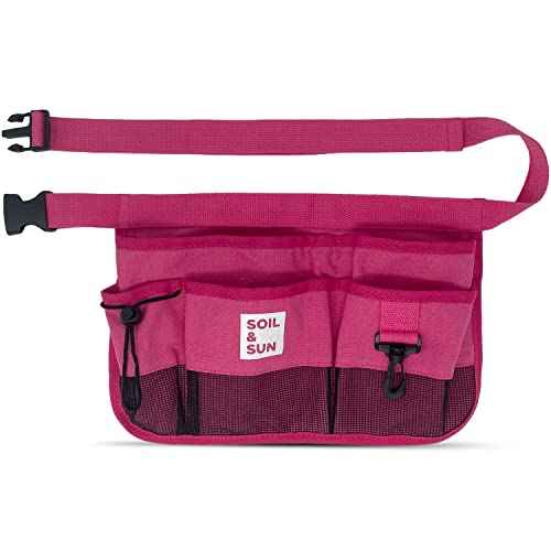 Soil & Sun Garden Tool Belt for Women, Tool Apron, Utility Belt Women, Teacher, Canvas Waist Apron with Pockets,Garden Aprons