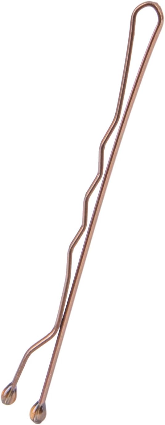 Amazon Basics No Slip Bobby Hair Pins, Brunette Brown, High Gloss for Comfortable All-Day Styling and Updos, All Hair Types, 72 Count