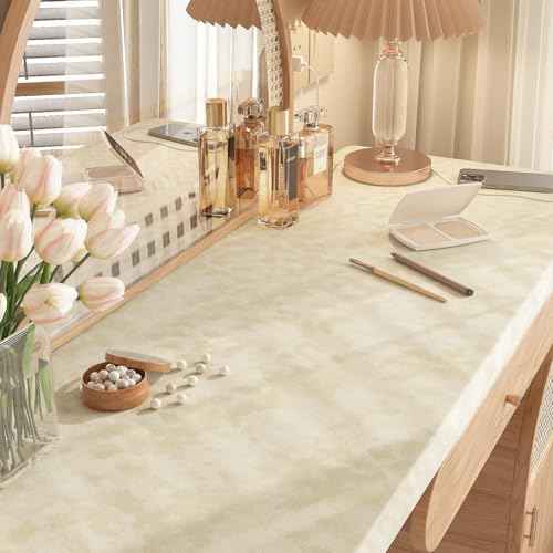 Stickyart Beige Velvet Wallpaper Peel and Stick Felt Cream Contact Paper Removable Velvet Textured Wallpaper Modern Self Adhesive Felt Liner Paper for Jewelry Box Craft Bedroom Accent Wall 12"x80"