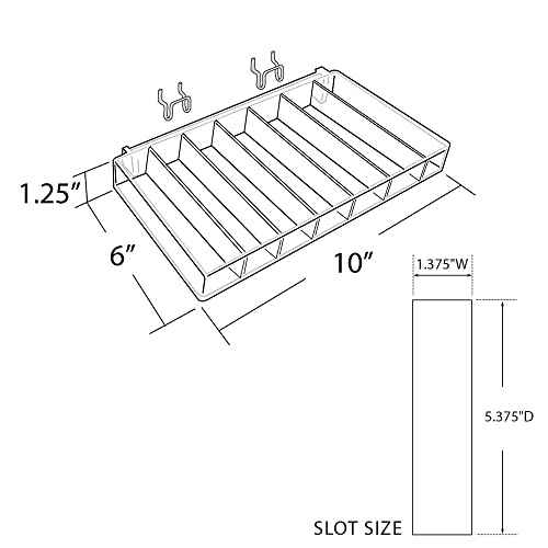 Azar Displays 225567 10" W x 1.5" H x 7.5" D 7-Compartment Nail Polish Tray (2 Pack)