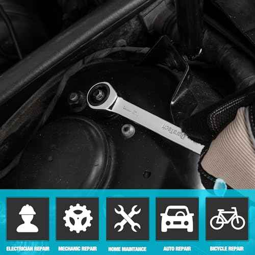 DURATECH 12mm Ratcheting Combination Wrench, SAE, 72-Tooth, 12-Point, CR-V Constructed with Mirror Polish
