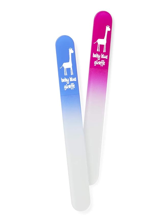 Baby Nail File, Safe Alternative for Nail Clippers, Must-Have Baby Essentials, Ideal Gift for Any Occasion Including Baby Shower, Pink - Baby Blue Giraffe