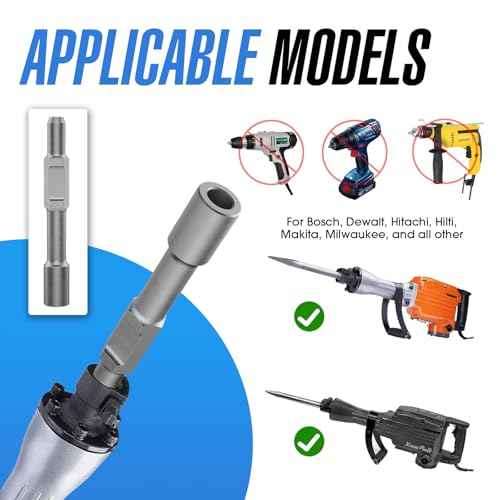 Pisman Hex Shank Ground Rod Driver for Jack Hammer, Hammer Drill Grounding Rod,Jackhammer Bit Aapter for Hex Demolition Jackhammer and 1-3/16" Hex-Shank