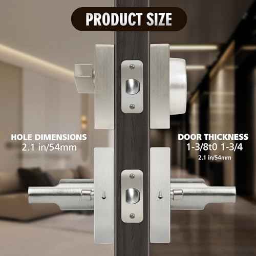 Front Door Handle Set with Deadbolt, Door Levers and Single Cylinder Deadbolt Set, Keyed Alike Heavy Duty Keyed Privacy Handles Locksets,(Satin Nickel,2Pack)