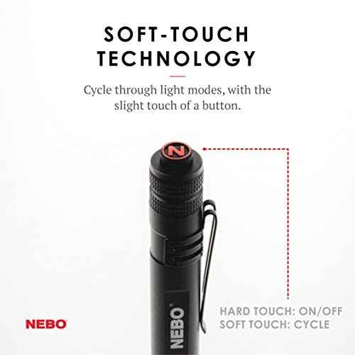 NEBO INSPECTOR RC Pen Light | 360 Lumens, 3 Light Modes, Rechargeable & AAA Battery Powered LED Flashlight, Waterproof, Compact & Durable, Pocket Clip for EDC, Includes USB Charging Cable