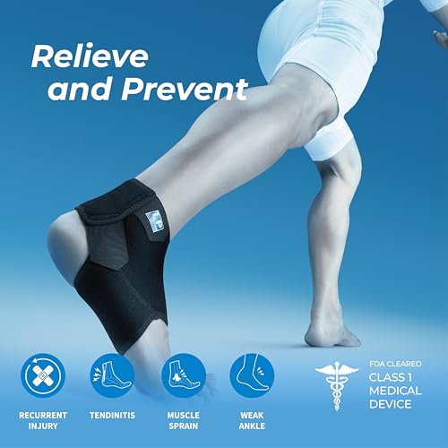 LP SUPPORT 768CN Ankle Stabilizar Brace - Achilles Tendon Strap for Tendonitis, Sprains, Strains Pain Relief and Recovery - Ankle Support for Women and Men - (Black, XL, 1pcs)
