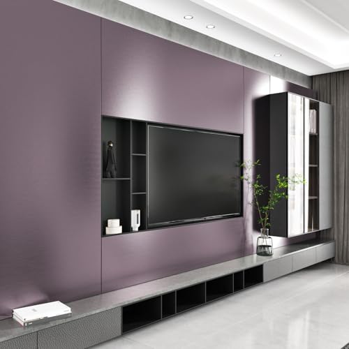 Wallercity Gradient Purple Stainless Steel Contact Paper for Kitchen Backsplash Waterproof Fridge Vinyl Wraps Metal Brushed Wallpaper for Dishwasher Metallic Wall Paper for Appliances 15.8''x78.7''