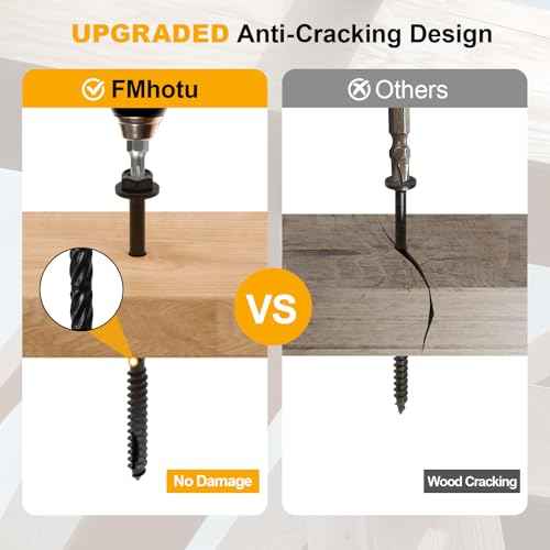 #14 x 10 Wood Structural Screws 50 Pack Hex Head Lag Screws, Rust Resistant Timber Screws for Timber/Log/Landscaping Wood (Black)