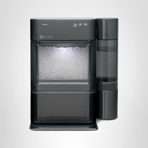 GE Profile Opal 2.0 XL with 1 Gallon Tank, Chewable Crunchable Countertop Nugget Ice Maker, Scoop Included, 38 lbs in 24 Hours, Pellet Ice Machine with WiFi & Smart Connected, Black Stainless