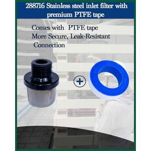 (2-Pack) 288716 3/4¡± 35Mesh Airless Paint Sprayer inter filter with Teflon Tape, Compatible with Graco Magnum X5 LTS15 X7 LTS17 ProX7 ProX17 ProX19 ProLTS170 ProX19 ProLTS190, Garden Hose Inlet Filter