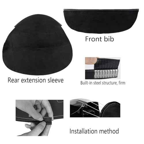 2 Piece Welding Helmet FR Cotton Front Bib & Rear Extended Hood Set with Press-In Seal, Full Protection, Fits Most Welding Helmets, Compatible with Lincoln Welding Helmet and Most Welding Helmets