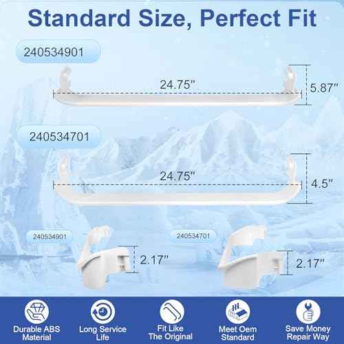 240534701 x1 & 240534901 x2 Refrigerator Door Shelf Retainer Bar Compatible with frigidaire ken-more Door Shelf Replacement Refrigerator Parts Replaces AP3214631 PS734936 948952 AP3214630 PS734935