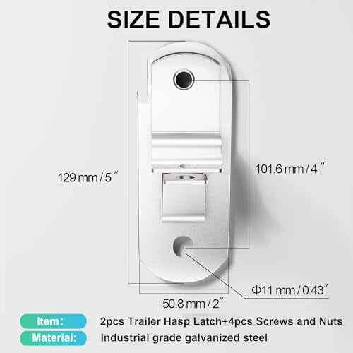 Cargo Trailer Door Latch, Trailer Latches, Trailer Hasp, Enclosed Trailer Door Latch, Cam Lock Latch Keeper for Enclosed Cargo Trailer, Ramp Trailer (2 Pack)