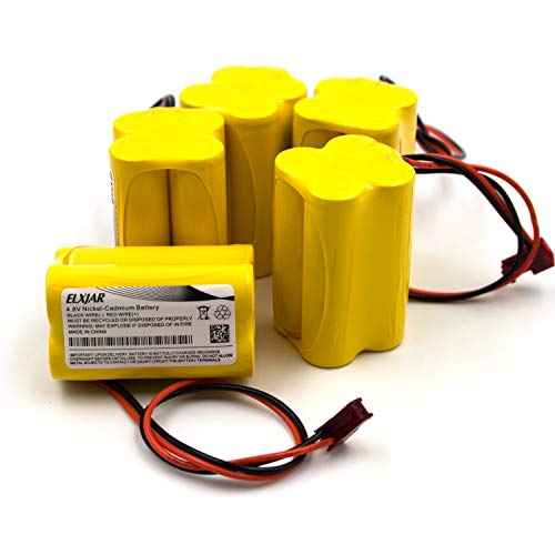 elxjar (5-Pack) 4.8V 800mAh Ni-CD Battery Pack Replacement for Sure-Lites SL026155 SL-026155 SL-026-155, Max Power 026-155 026155, Dantona Custom-63, OSI OSA163 Emergency Exit Lights