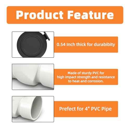 GASHER 4" PVC Backflow Preventer Valve, Sewer Check Back Flow Preventer Drain Backflow Preventer Valve for a Variety Of Drainage Systems